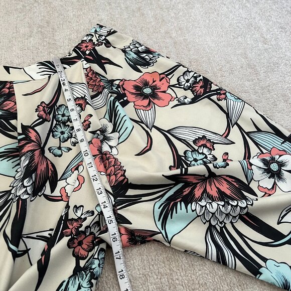 TOV Los Angeles Wide Leg Boho Floral Print Crop Pull On Pants 38 / S - Picture 7 of 14
